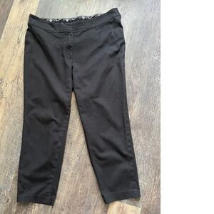 Peter‎ Nygard Women's Dress Pants Cropped Black Career Size 18W